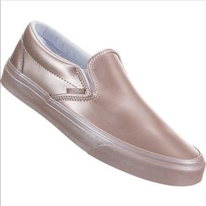 Blush metallic leather  slip-on vans-7